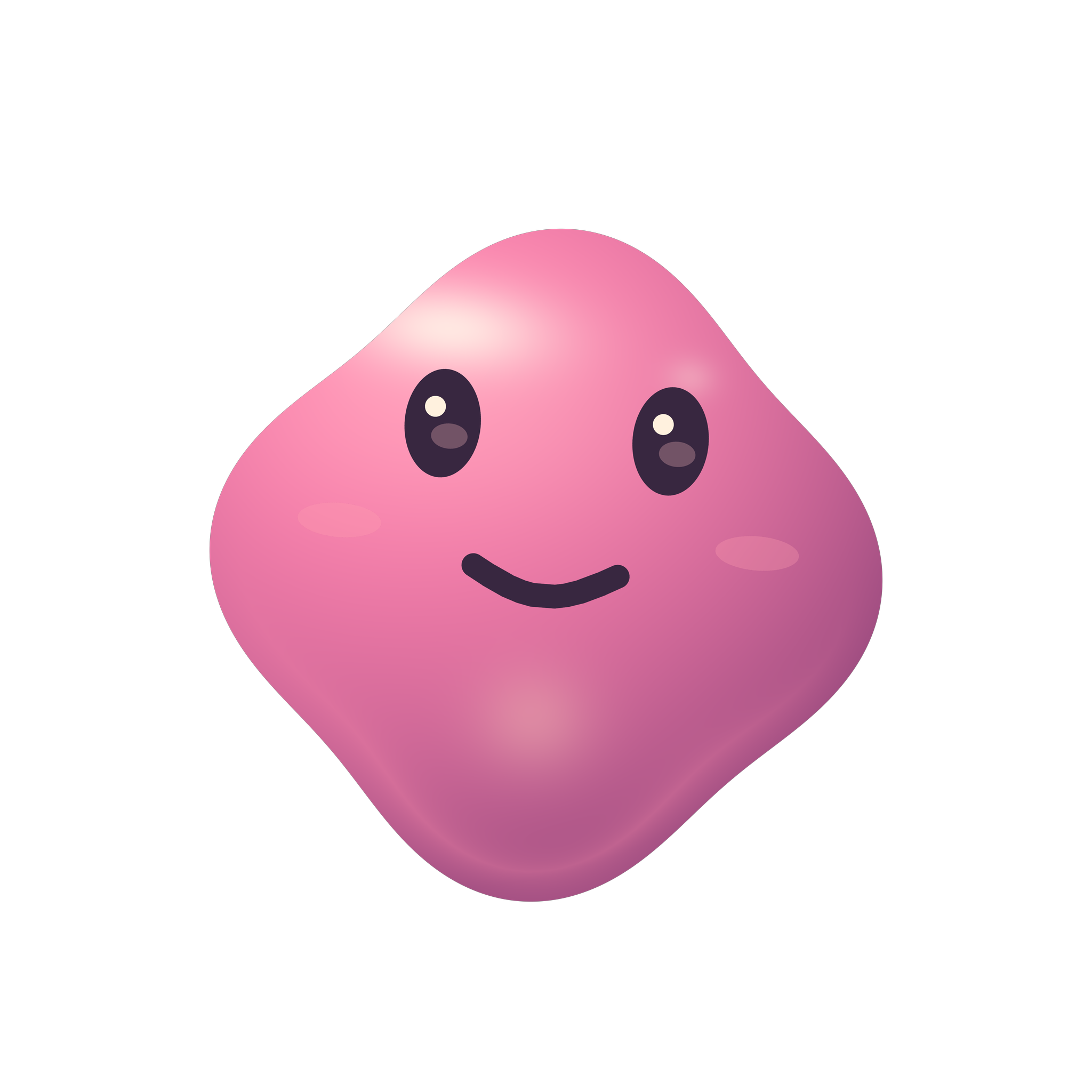 Gummy rosa con su sonrisa dulce